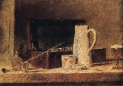 Jean Baptiste Simeon Chardin Pipe and Jug oil painting artist